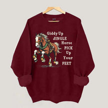 Country Christmas Horse Womens Sweatshirt