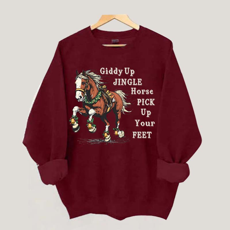 Country Christmas Horse Womens Sweatshirt