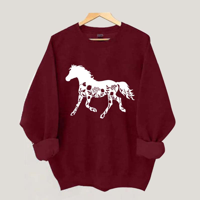 Floral Horse Sweatshirt