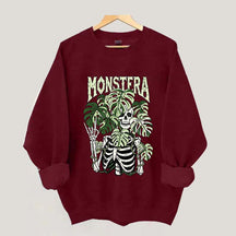 Monstera Skeleton Botanical Plant Sweatshirt