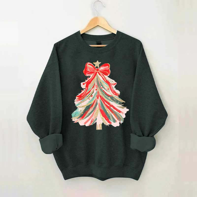Red Bow Christmas Tree Sweatshirt