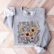 Vintage Floral Butterfly Sweatshirt