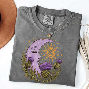 Scottish Thistle Moon Floral T-Shirt