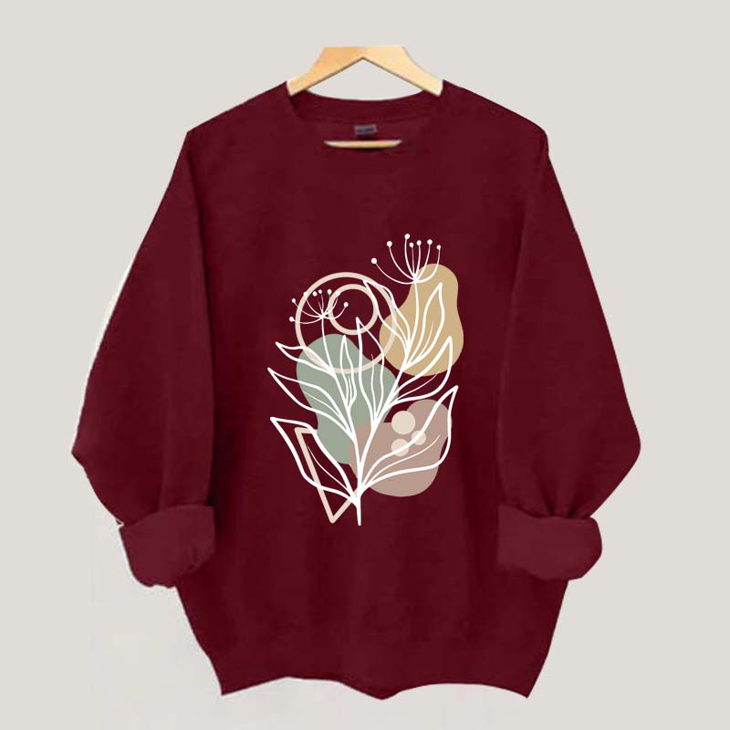 Modern Botanical Abstract Floral Sweatshirt