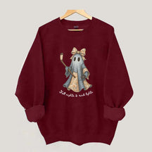 Retro Patchwork Ghost Hockey Sweatshirt