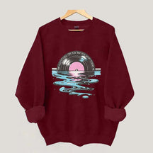 Time Casts A Spell On You Retro Vinyl Record Sweatshirt