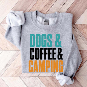 Dogs Coffee Camping Adventure Sweatshirt
