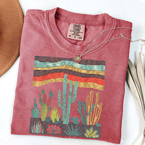 Retro Desert Cactus Southwest Boho Plant T-Shirt