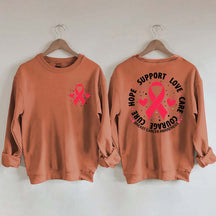 Breast Cancer Awareness Support Love Care Courage Sweatshirt