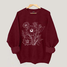 Retro Outline Wildflower Sweatshirt