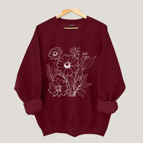 Retro Outline Wildflower Sweatshirt