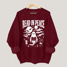 Ghost Reading Book Boho Bookish Sweatshirt