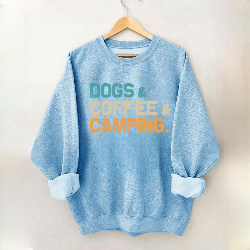 Dogs Coffee Camping Sweatshirt