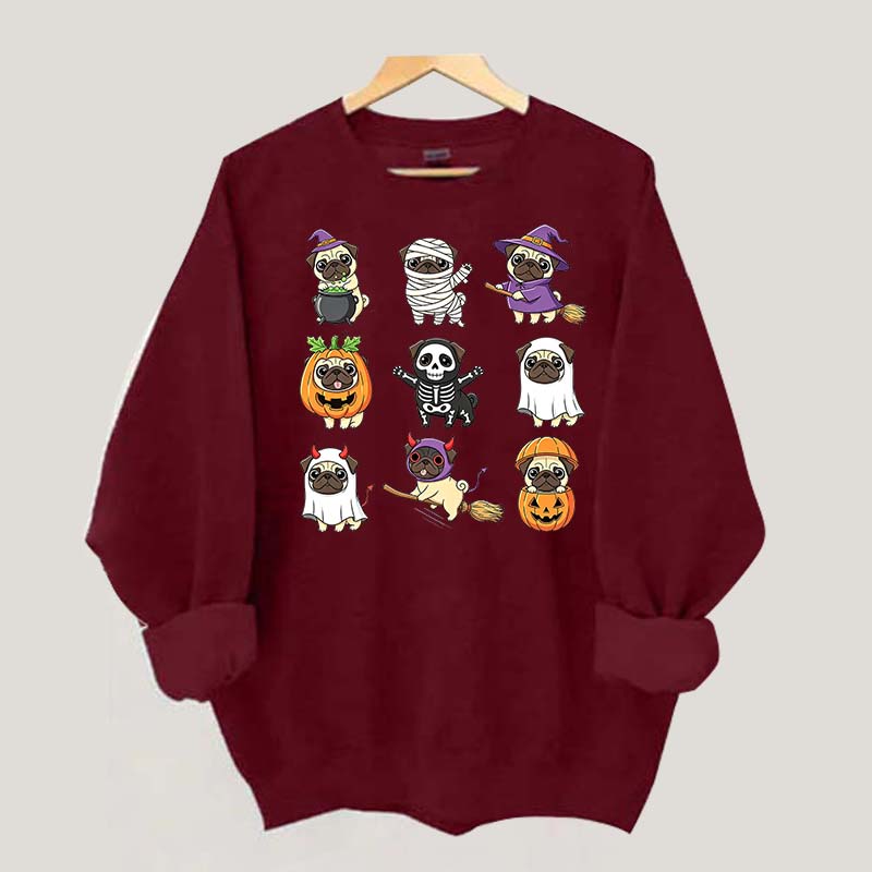Pug Halloween Spooky Dogs Lover Sweatshirt