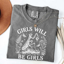 Girls Will Be Girls Praying Mantis Botanical T-Shirt