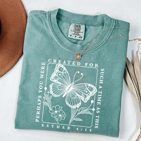 Bible Verse Esther 4:14 Butterfly Floral T-Shirt