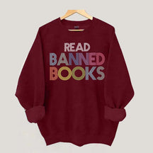 Retro Read Banned Books Rainbow Sweatshirt