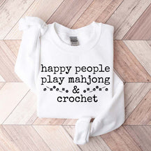 Happy People Play Mahjong & Crochet Sweatshirt