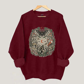 Forest Friends Cryptid Mothman Bigfoot Sweatshirt
