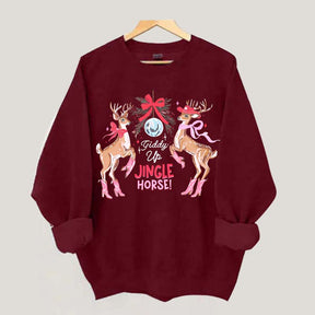Preppy Cowgirl Christmas Reindeer Sweatshirt