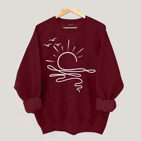 Boho Sun Ocean Trendy Beach Sweatshirt