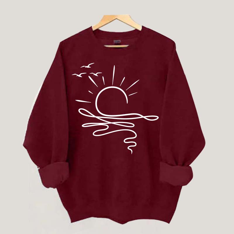 Boho Sun Ocean Trendy Beach Sweatshirt