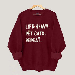 Funny Weight Lifting Cats Sweatshirt
