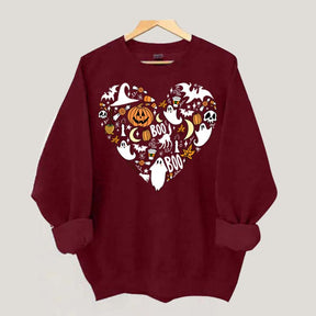 Happy Halloween Doodles Heart Sweatshirt