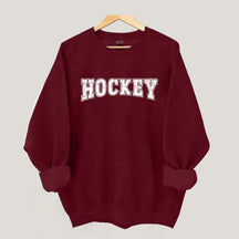 Retro Hockey Player Sporty Sweatshirt