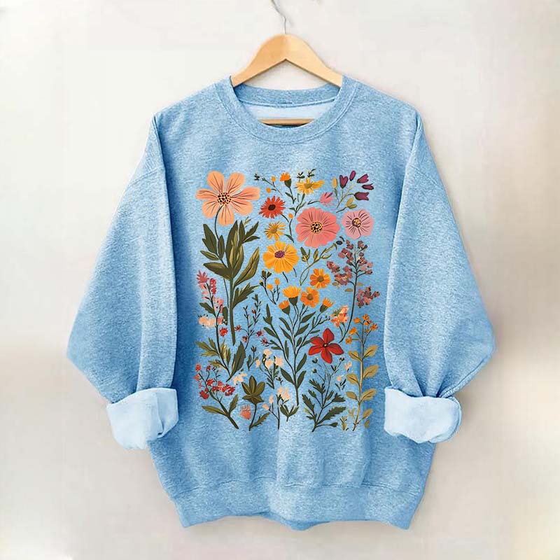 Colorful Wildflower Nursery Botanical Sweatshirt