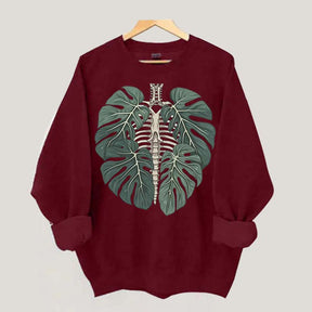 Retro Skeleton Plant Body Sweatshirt
