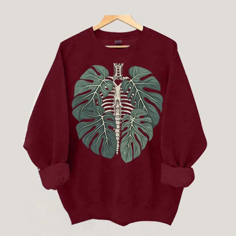 Retro Skeleton Plant Body Sweatshirt