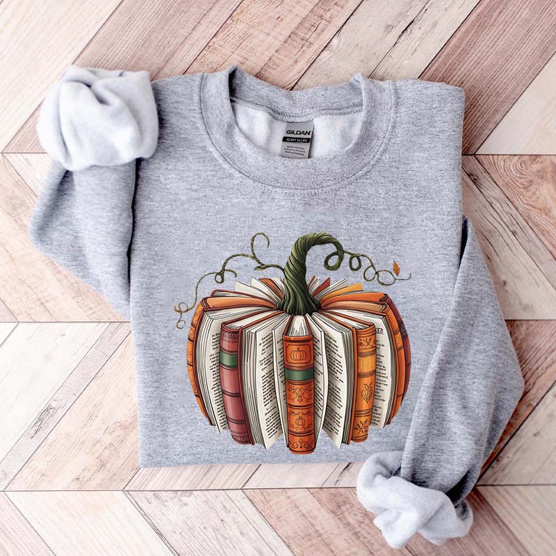 Fall Book Pumpkin Halloween Sweatshirt