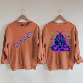 Halloween Haunted House Bats Sweatshirt