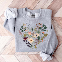 Retro Floral Heart All You Need Is Love Sweatshirt