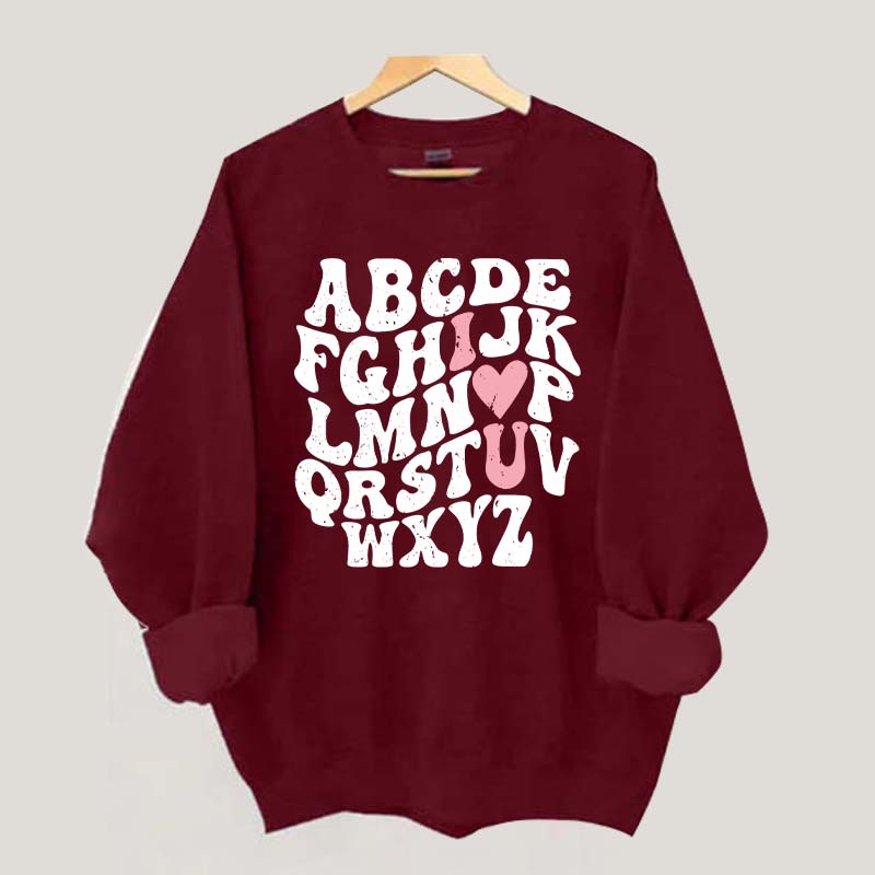 ABCs I Love You Valentines Sweatshirt