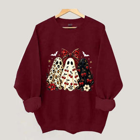 Cherry Ghost Coquette Halloween Sweatshirt