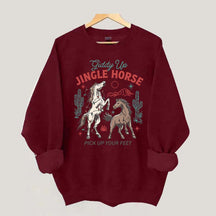 Giddy Up Jingle Horse Christmas Sweatshirt