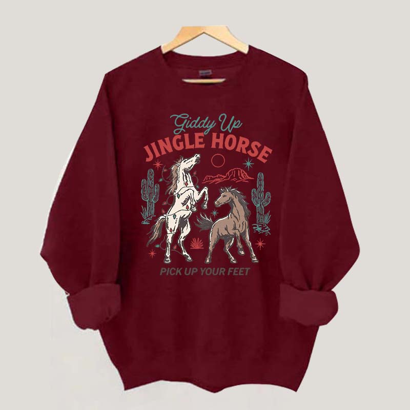 Giddy Up Jingle Horse Christmas Sweatshirt