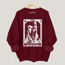 Retro Girls Will Be Girls Witch With Sigarete Sweatshirt
