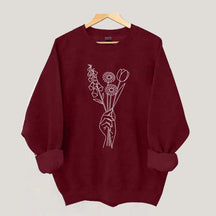 No Words Foxglove Daisy Tulip Sweatshirt