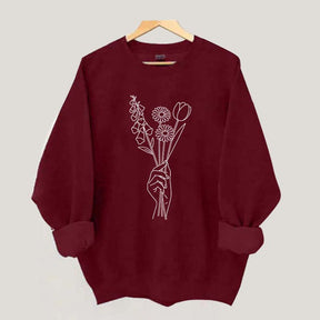 No Words Foxglove Daisy Tulip Sweatshirt