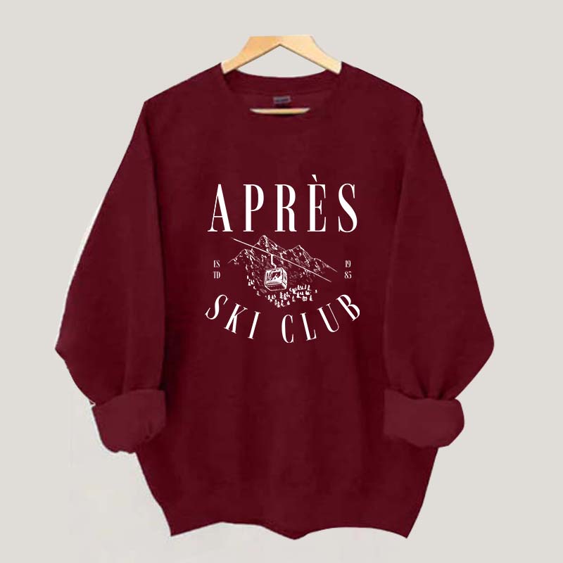 Apres-Ski Club Vintage Retro Style Skiing Sweatshirt