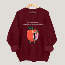 Apple Car Driving Fast Car Sweatshirt