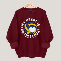 My Heart Is On The Court Volleyball Sweatshirt