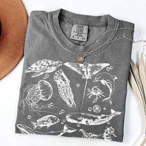 Sea Animals 90s Vintage Style T-Shirt