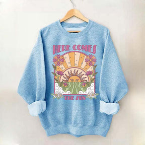 Here Comes The Sun Retro Celestial Sweatshirt