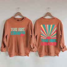 You Are Enough Vintage Retro Rainbow Sweatshirt