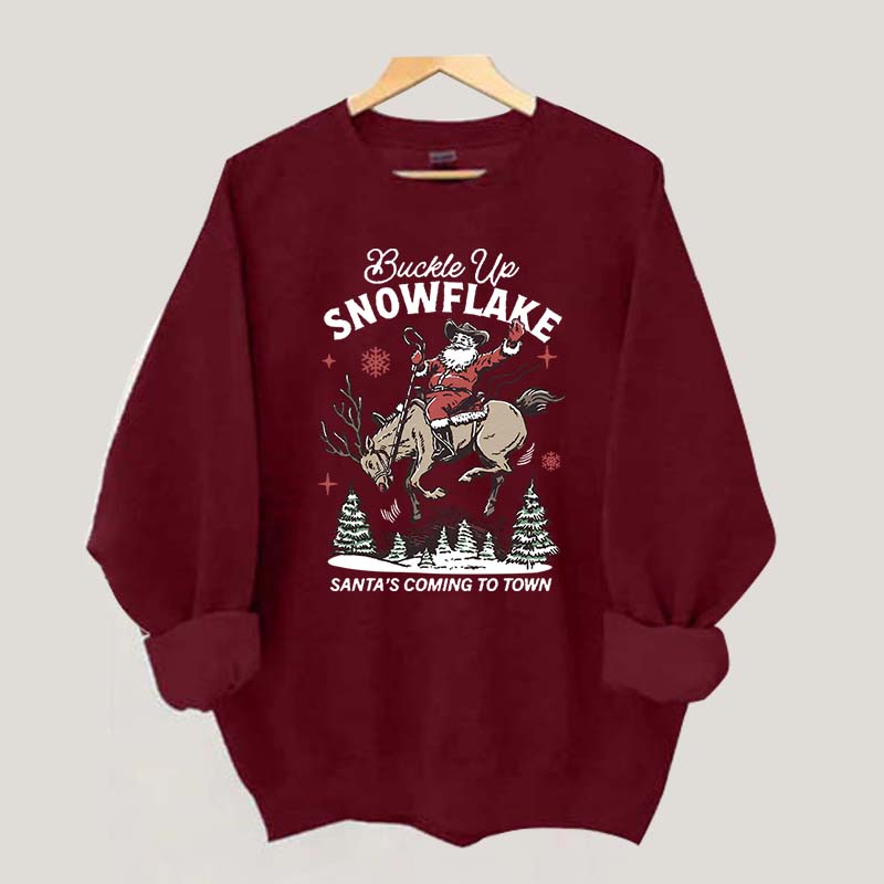 Retro Christmas Cowboy Santa Sweatshirt