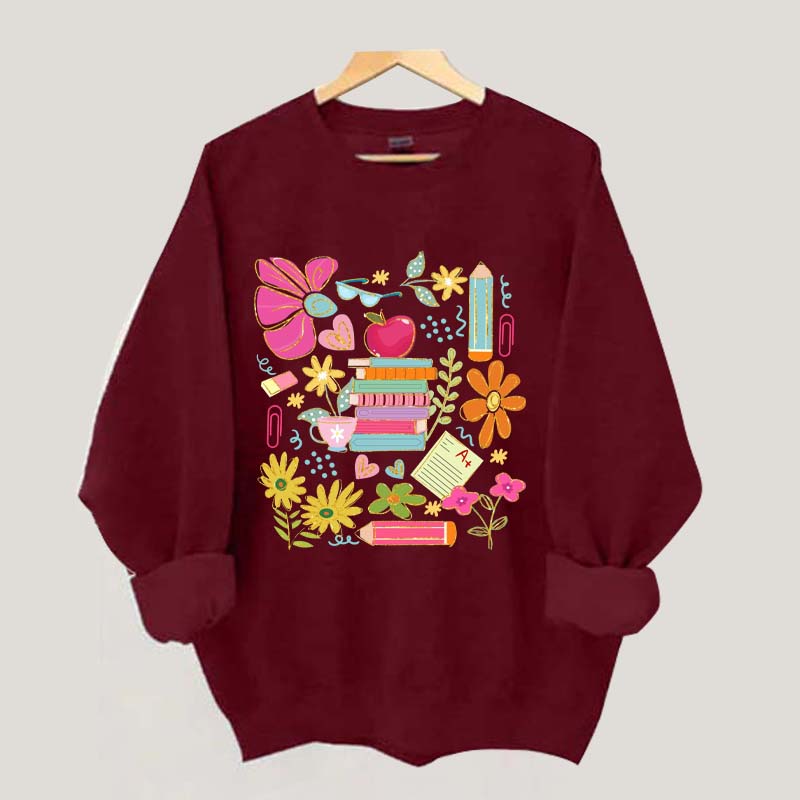Back to School Bookish Botanical Sweatshirt